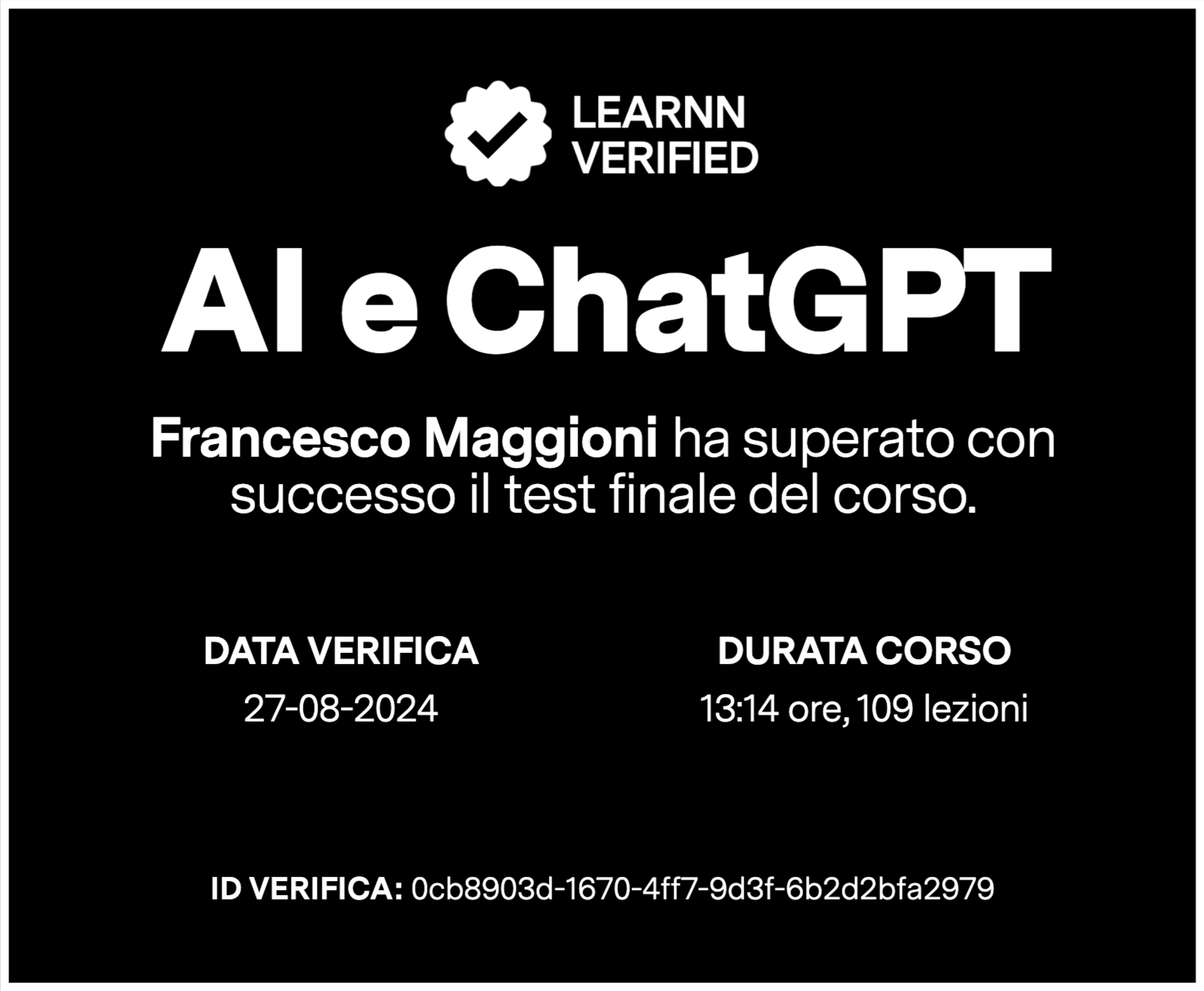 Certificazione ChatGPT e AI